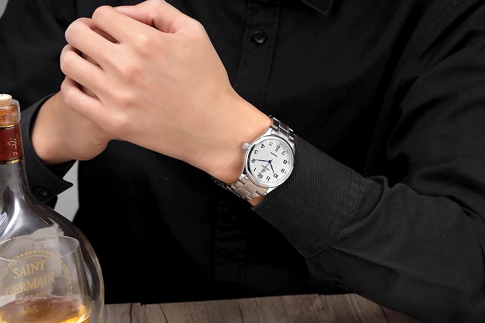 MG. ORKINA классические дизайнерские часы, повседневные мужские часы с кожаным ремешком, японский кварцевый механизм, Авто Дата, Horloges Mannen