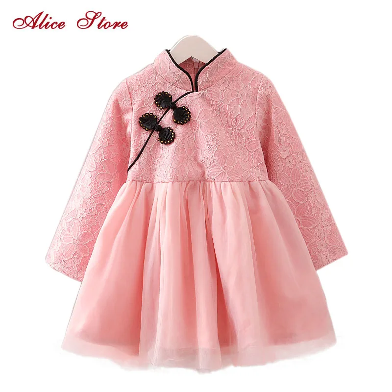 Платья для девочек; коллекция года; платье Ципао в китайском стиле для девочек; сезон осень-зима; платье принцессы из плотного бархата; детская одежда для девочек