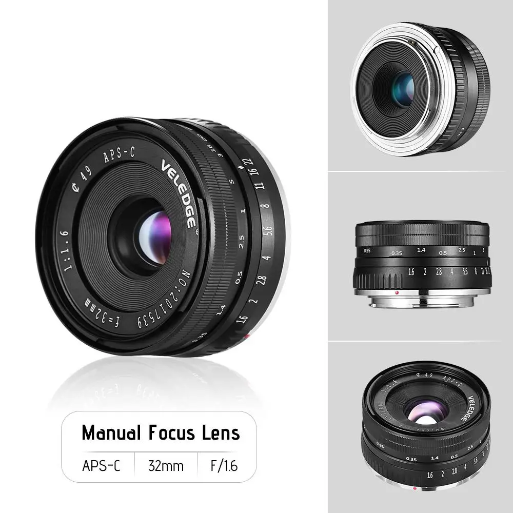 Для цифровых беззеркальных фотоаппаратов sony E-Mount NEX 3 NEX 3N NEX 5 NEX 5T 32 мм F1.6 с большой апертурой ручной основной фиксированный объектив APS-C r25