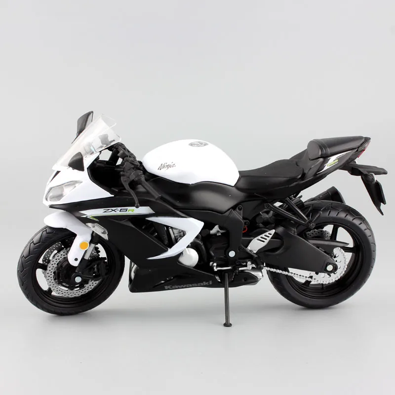 Koop 112 schaal mini Kawasaki Ninja ZX 6R Sport bike metal Motorcycle diecast sport road racing model collection auto speelgoed voor kinderen