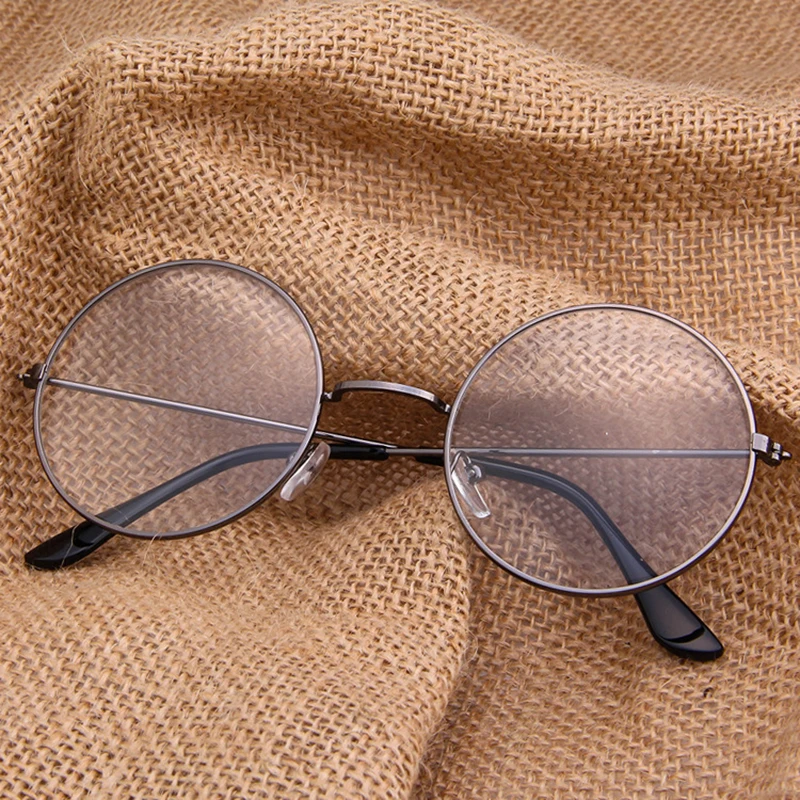 

2019 Classic retro big box round glasses frame metal Korean frame mirror flat mirror trend full frame retro glasses frame.