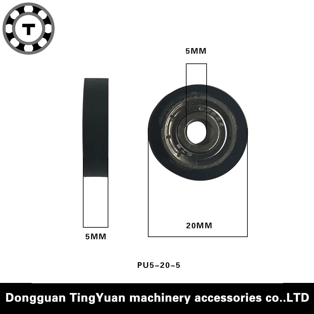 Высокое качество 605 внутренний диаметр 5 мм ТПУ PU Шарикоподшипник Роликовые Колеса с 20 мм Диаметр 5*20*5