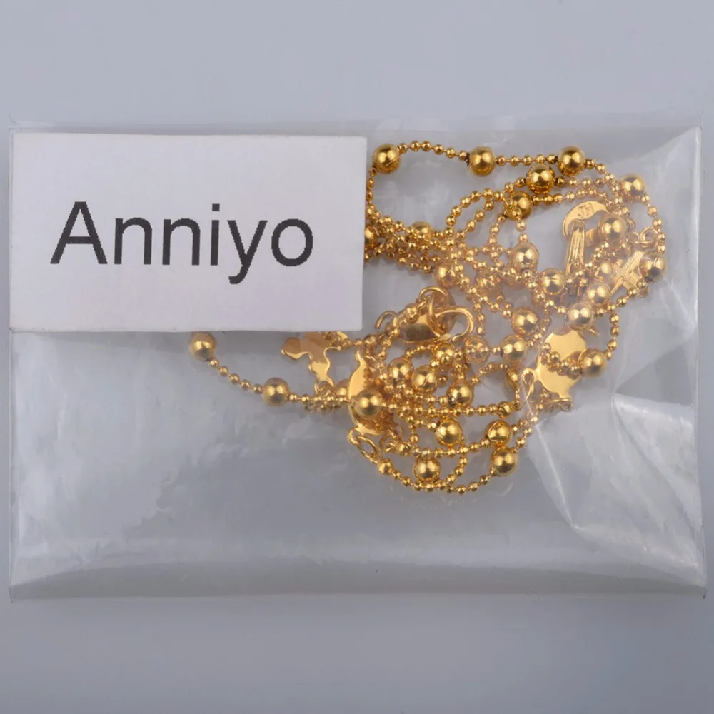 Anniyo Девы Марии бусы ожерелье Браслеты 20 см с шариком цепи украшения для католиков подарки#063302