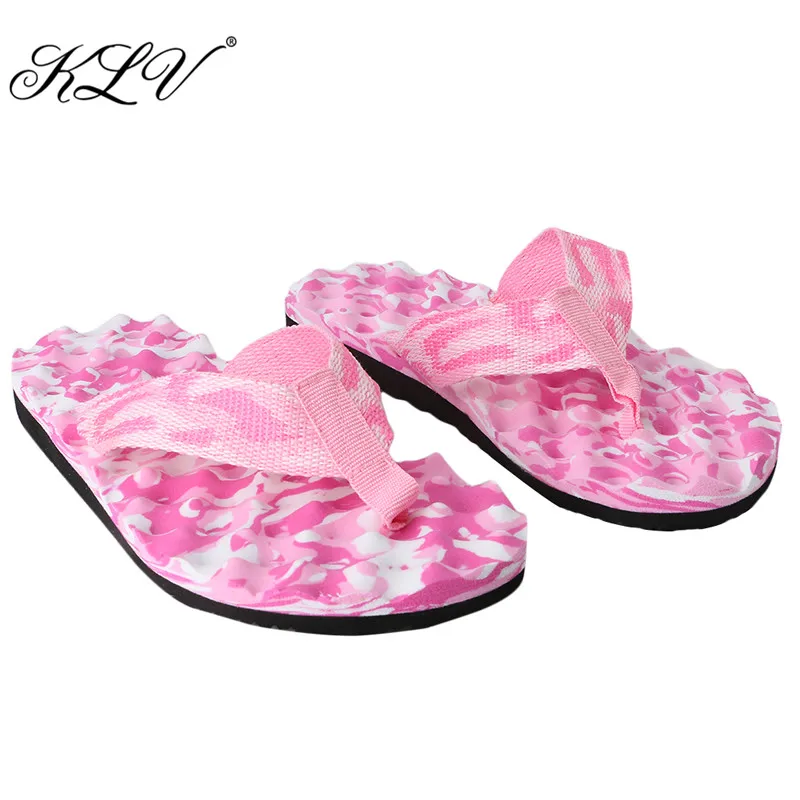 KLV Women Summer Beach Slippers Flip Flops Shoes Sandals Slipper Indoor Outdoor