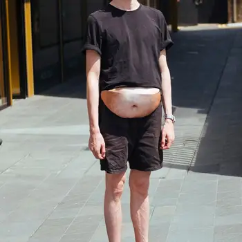 

Anti-Harassment Men Fake Bare Beer Belly Cash Coin Purse Wallet Waist Bag Fanny Pack