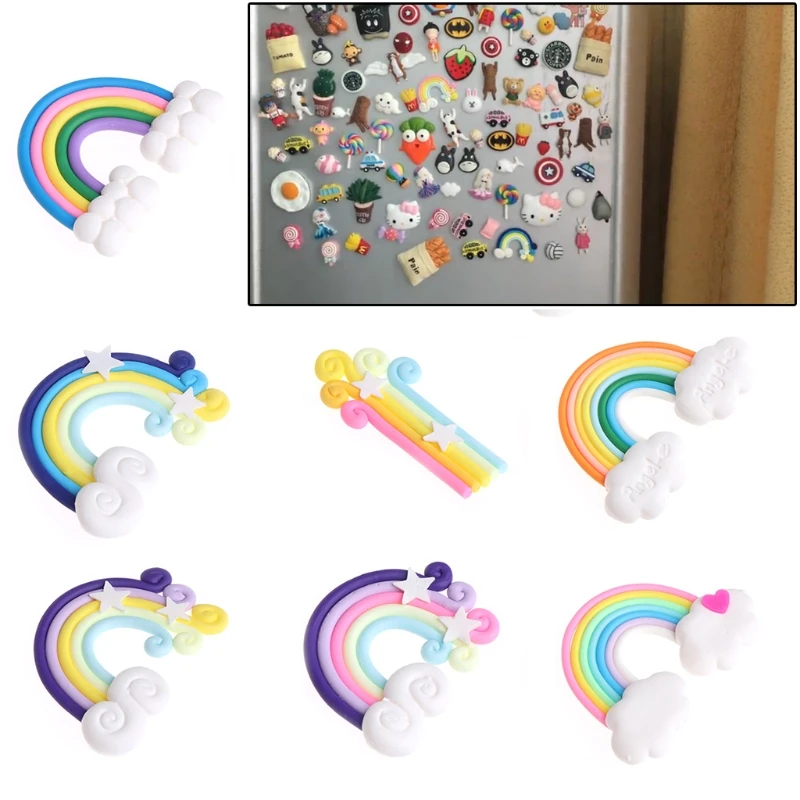 Мультяшные Детские радужные милые сувенирные магниты для холодильника магнитные наклейки