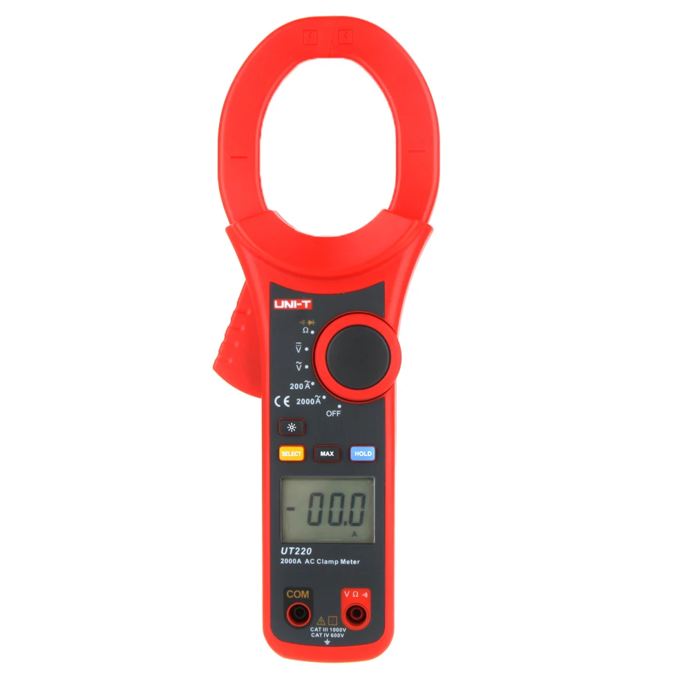 

Professional UNI-T UT220 2000A Auto Range Data Hold LCD Backlight Digital Clamp Meters Multitester