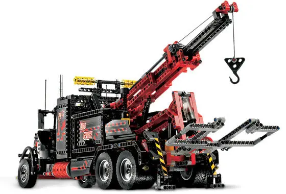 

20020 1877Pcs The Mechanical American Style Heavy Container Trucks Building Block Bricks Compatible With d 8258