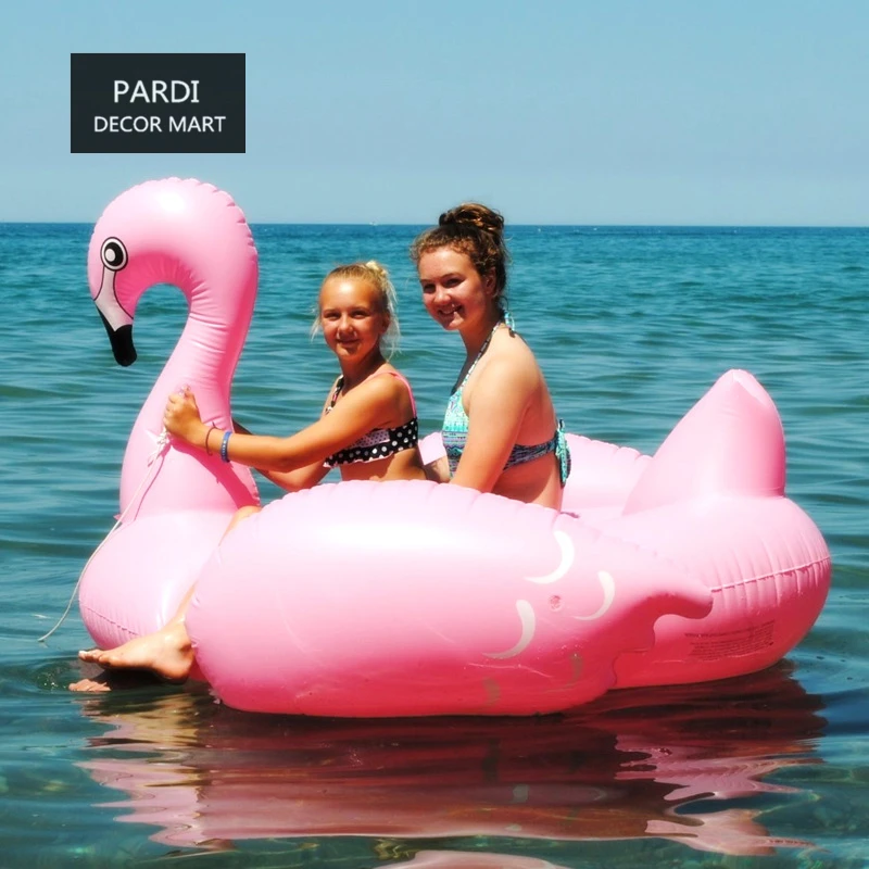 

Ins Summer Hot L/S size Pink Flamingo riding swimming ring Party Inflatable swimming ring swim props party supplies