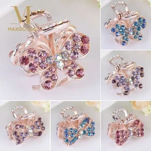 1 шт. шикарные Хрустальные мини-бабочки заколки-короны для волос Когти для женщин Ретро Винтаж Стразы заколки для волос заколки аксессуары для волос