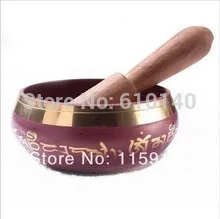 

Tibetan Copper Crafted Gold Gilt wonderful Chakra Singing Bowl Meditation only have brown