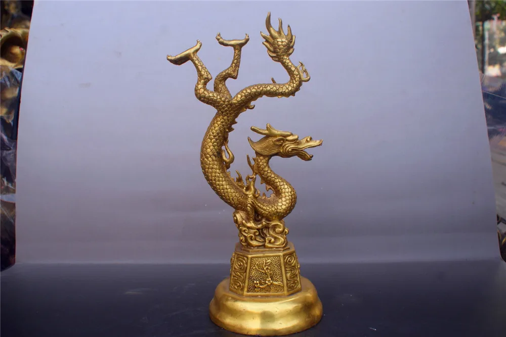 Китай латунная статуя летающего дракона Статуя медная