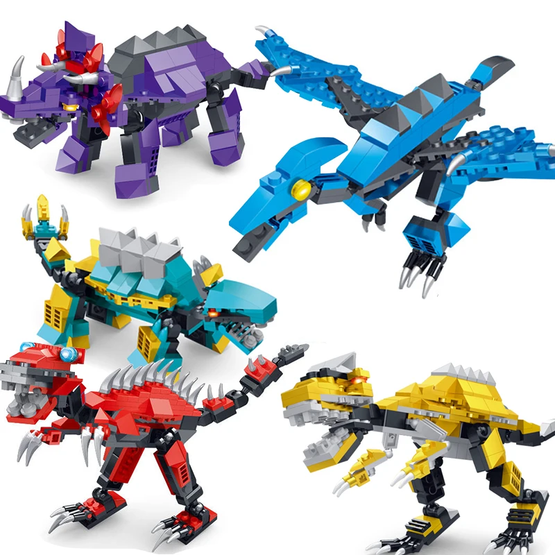

Compatible legoed jurassic world transformation dinosaur sets rex T. Rex pteranodon velociraptors model building blocks kids toy