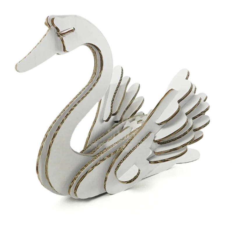 

3d Puzzle Swan Paper Craft Model Kids DIY Cute Swan Decoration Educational Toy Children Games Play Girls Gifts Papercraft Animal