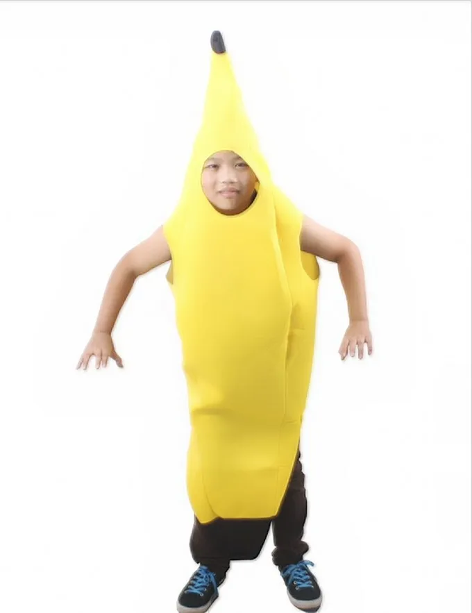 New Children Funny Banana Costume Suit for Kids Halloween Cosplay