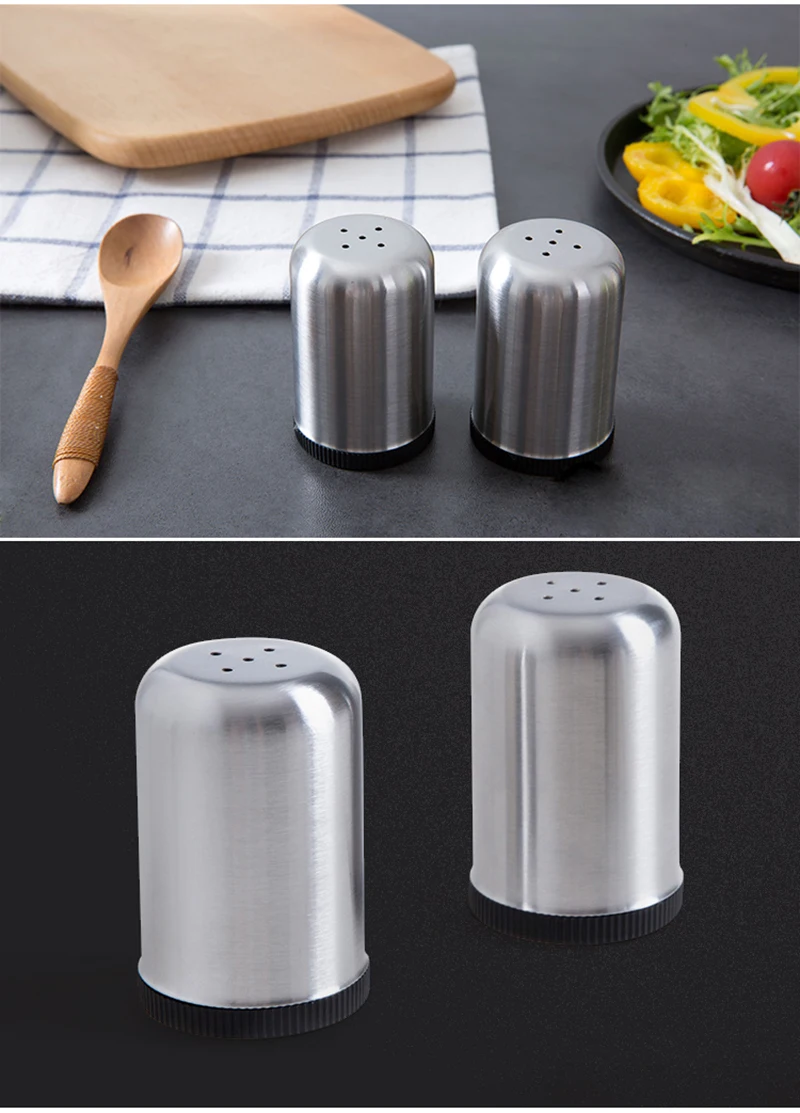 TUUTH Stainless Steel Condiment Container Sugar Salt Pepper Flour Cumin Seasoning Bottle Kitchen Herb Spice Tools B3