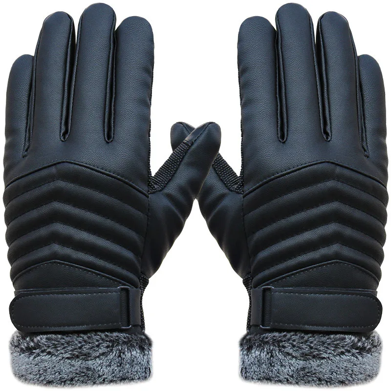 60Pair Men's Gloves Leather Winter Mittens Anti Slip Screens Thermal