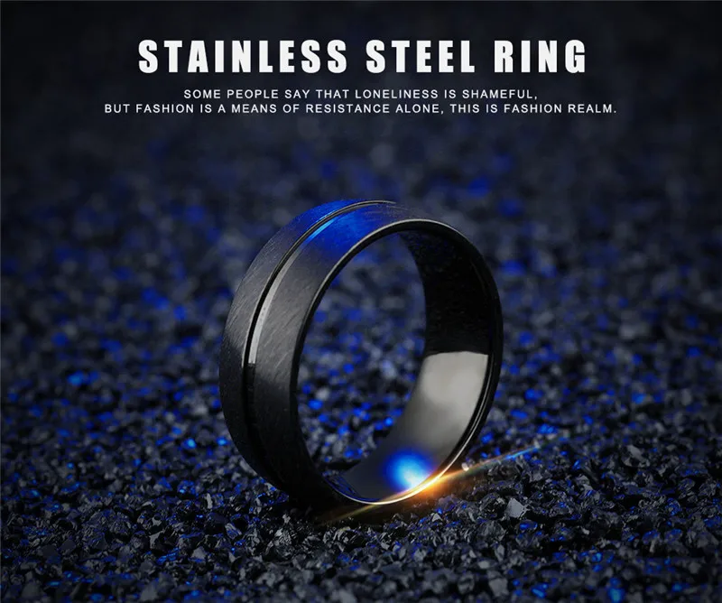 Новинка, модное черное кольцо в стиле панк-рок, Крутое мужское кольцо из нержавеющей стали, свадебные ювелирные изделия