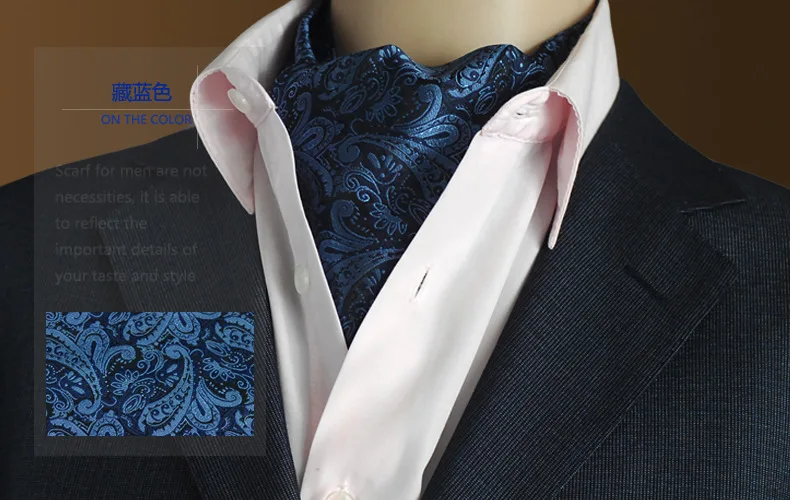 SHENNAIWEI золото Пейсли цветочные шелковые мужские синий аскотский галстук жаккардовые галстуки Тканые Вечерние рубашки элегантное платье lote - Цвет: 1
