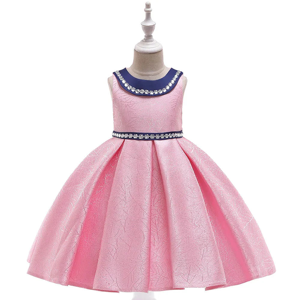 Свадебные платья для девочек детское праздничное платье для девочек платье принцессы с объемным цветком для девочек возрастом от 3 до 10 лет, элегантное платье с цветочным рисунком для девочек, L5110 - Цвет: pink