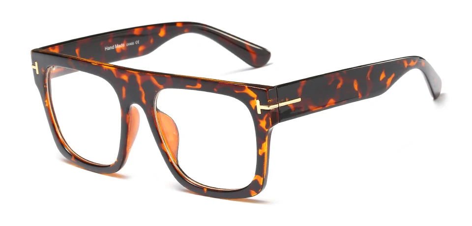 Kachawoo большие квадратные очки для женщин Оптические трендовые аксессуары черные оправы для очков для мужчин негабаритные прозрачные - Цвет оправы: leopard