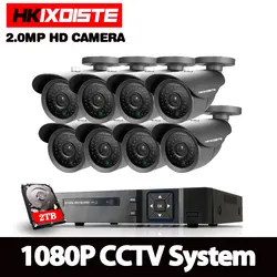 Высокое качество 1080P HD Открытый безопасности Камера Системы 1080P HDMI CCTV видеонаблюдения 8CH 1080N AHD DVR комплект HDD AHD Камера комплект