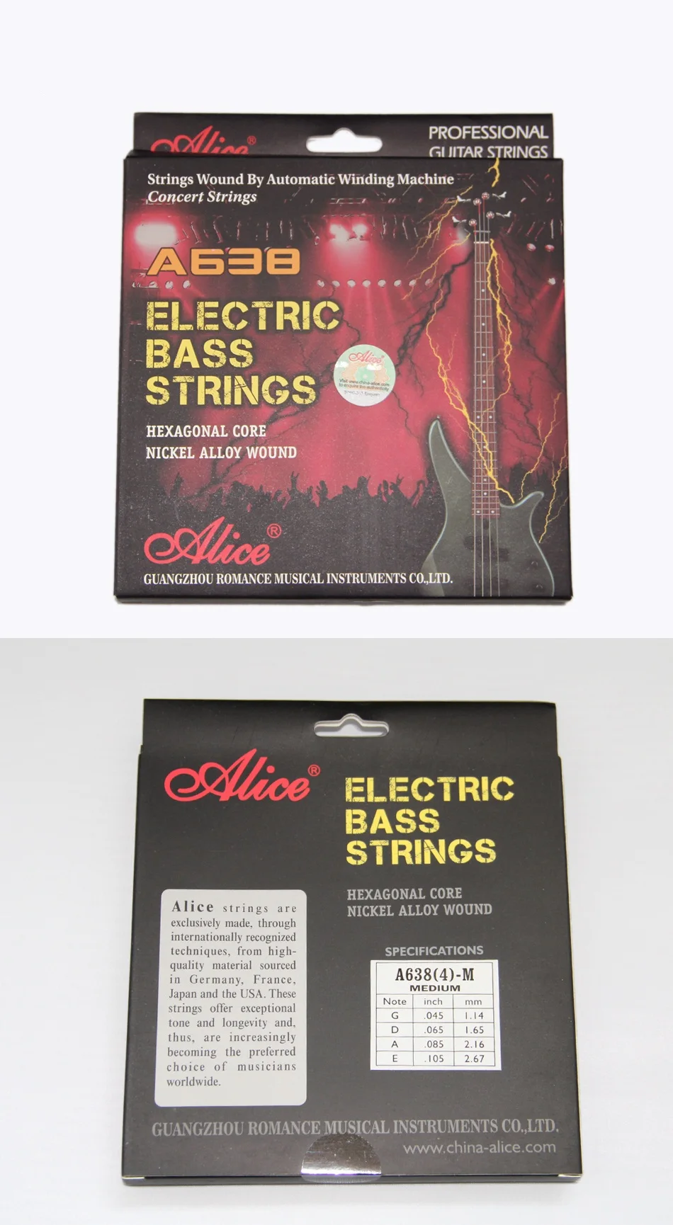 Струны для электрической бас-гитары ALICE 045-105 шестигранный сердечник Никель сплава ран струна 4 шт./компл. Струны для бас-гитары