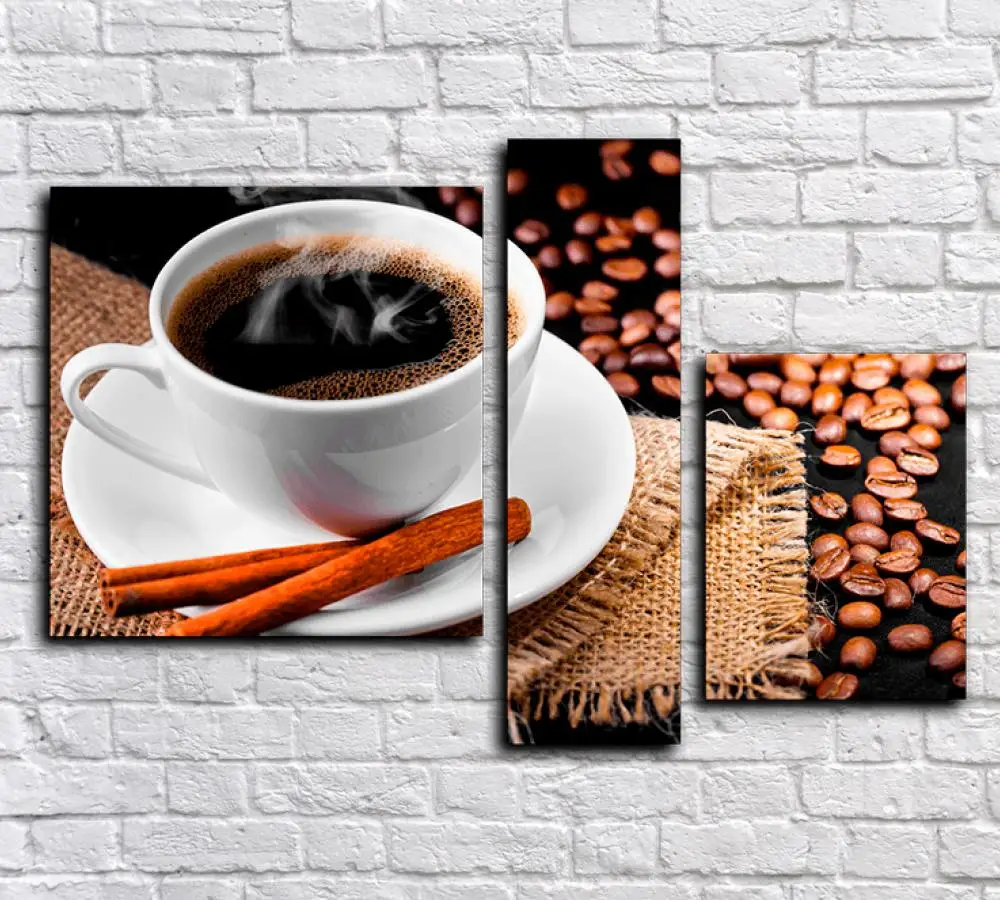 Hot New 3 Panel Coffee Wall Art Picture modern painting canvas Home