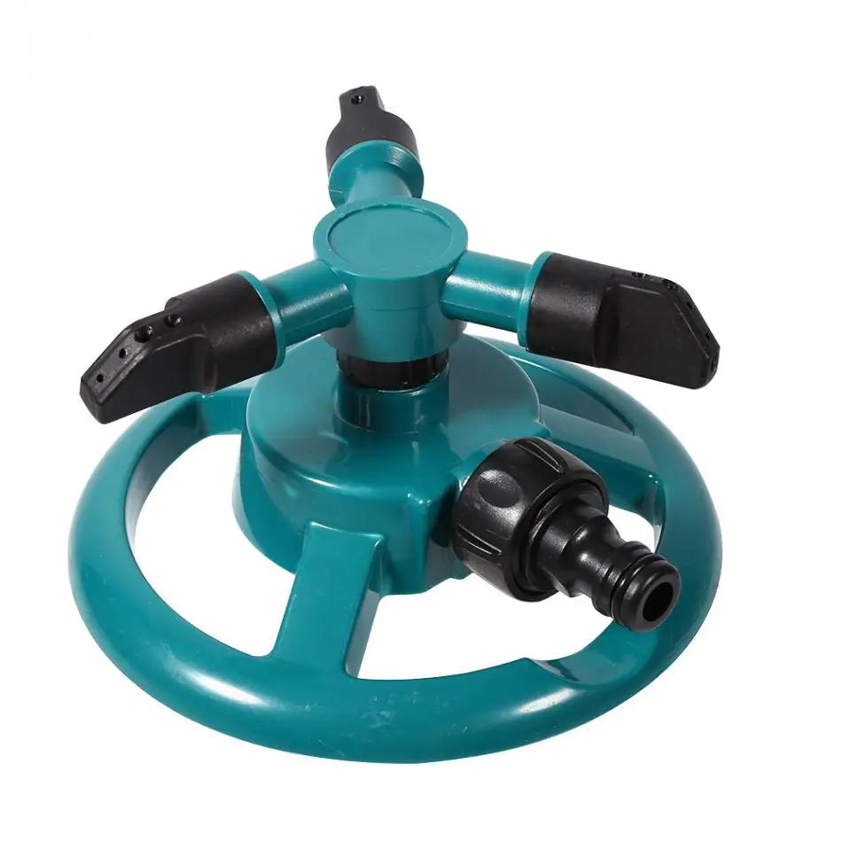 

360 Degree Water Sprinkler Fully Circle Rotating Watering Sprinkler Irrigation System 3 Nozzle Pipe Hose for Garden