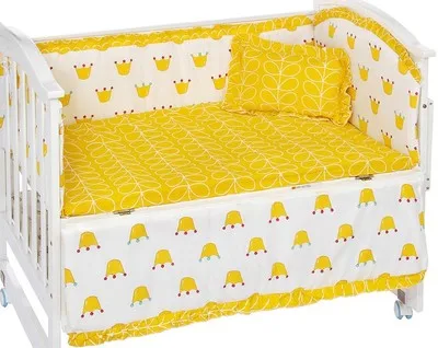 

120*65cm Baby Bedding Set 5pcs Crib Sides Bedding For Children Bed Linen Cotton Soft Baby Bumper Pillowcase Infant Sheet