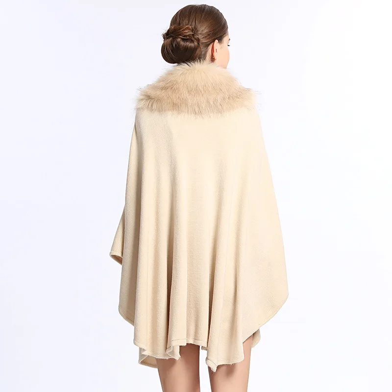 RUNMEIFA, новая стильная шаль из искусственного меха для женщин, благородные плащи, женские элегантные пончо, зимняя теплая накидка, Дамская мода, плащ размера плюс