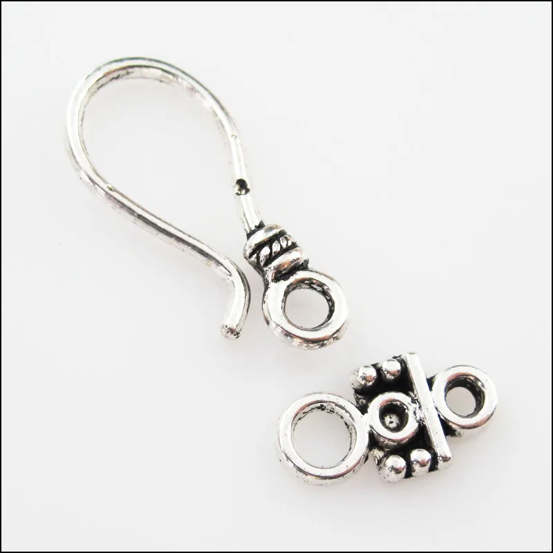

New 8Sets Tibetan Silver Tone Teardrop Bracelet Toggle Clasps Connectors
