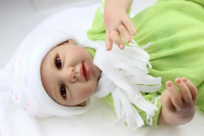 

Silicone reborn baby doll toys girls lifelike girl brinquedos accompany sleeping baby for children kids new year gifts