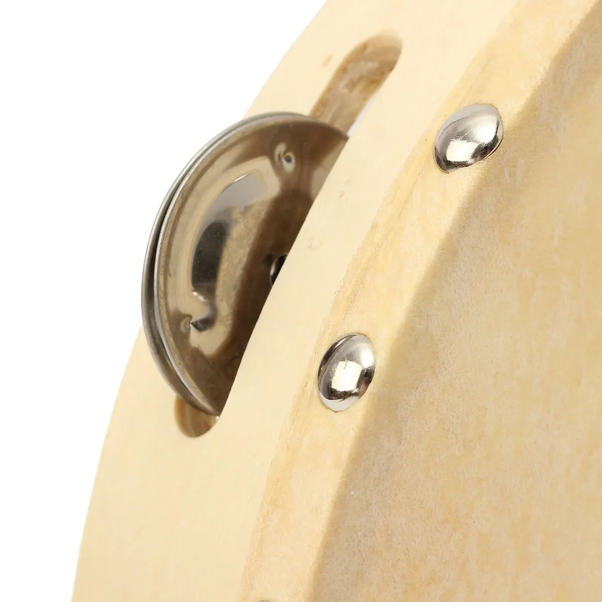  8pcs Bell 10 Inch Wood Round Hand Held Kids Tambourine For Children Kindergarten Teaching Musical P - 32895295968