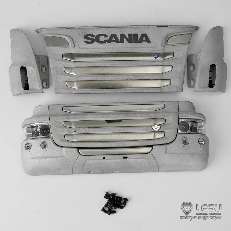 

1/14 truck Scania R730 front face net bumper set Tamiya tractor R620 R470 aluminum alloy metal upgrade accessory RCLESU