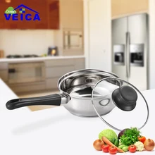 Высокое качество 16 см горшок молока из нержавеющей стали с двойным дном Молоко Пан небольшой суп соус коробки кастрюли и сковородки