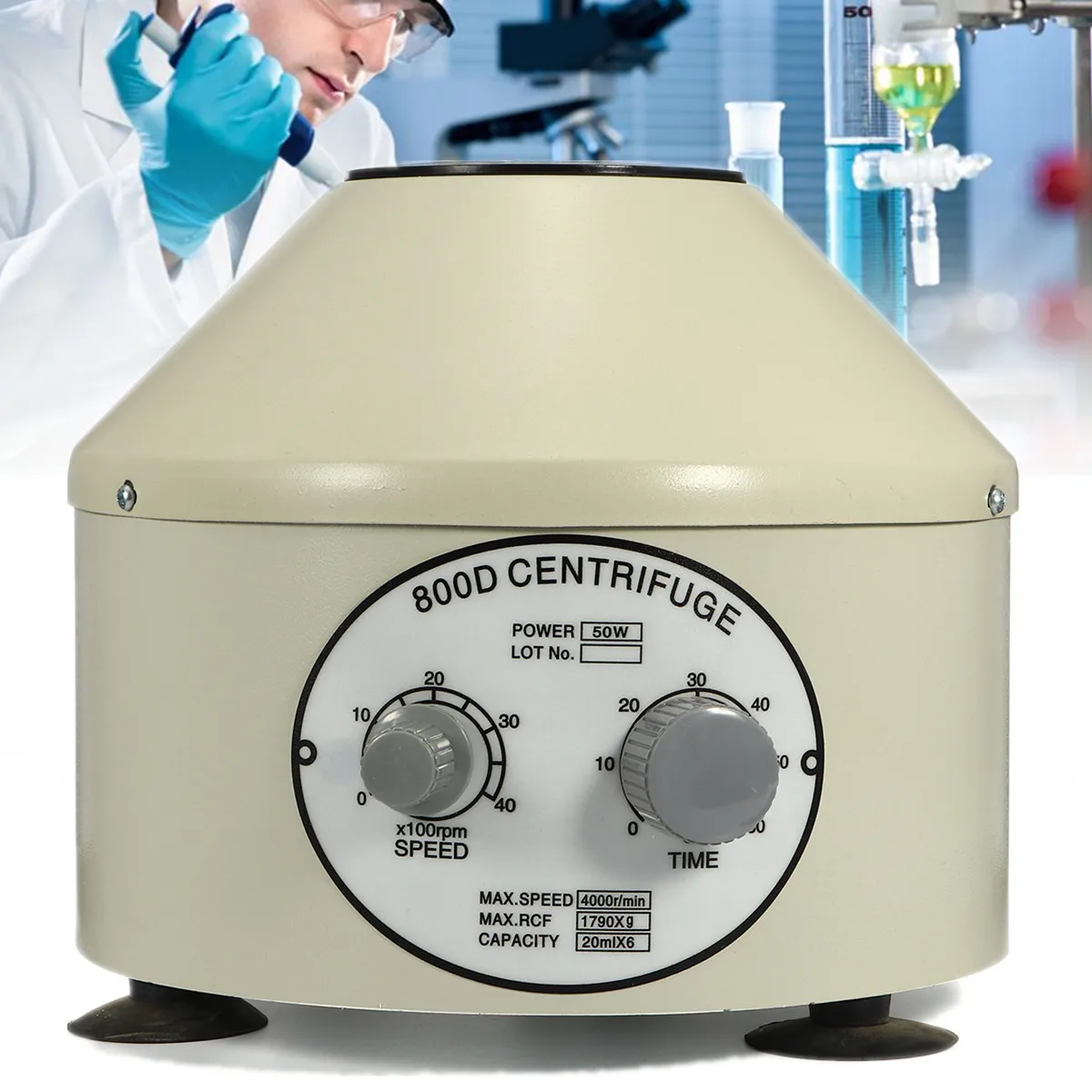 

US/EU Plug 110V/220V 800D Electric Centrifuge Lower-speed Desktop Laboratory Centrifugal Machine 4000rpm Timing Separation