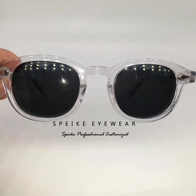 SPEIKE, индивидуальные винтажные черные солнцезащитные очки, Джони Депп, лемтош, стиль ретро, темные очки, могут быть близорукими, солнцезащитные очки - Цвет линз: Crystal frame