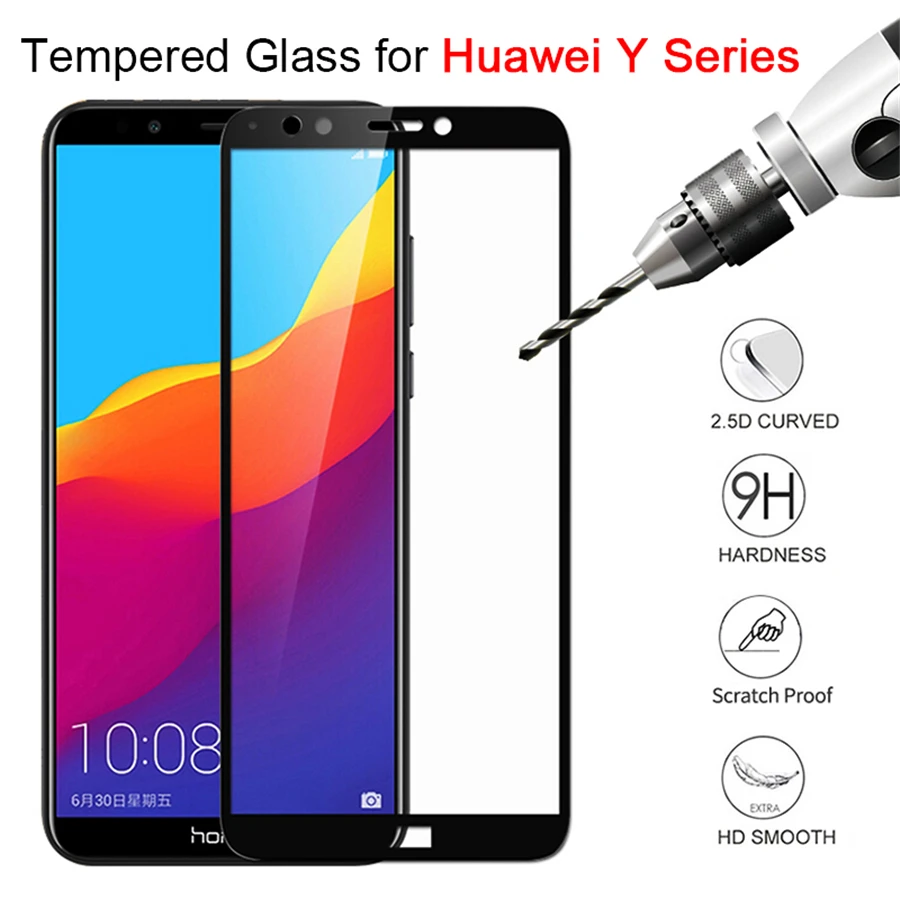 Для Huawei Y6 Prime 2018 стекло для Y5 Y3 Pro 2017 Y7 Y9 ii защитное Защита экрана|Защитные стёкла и