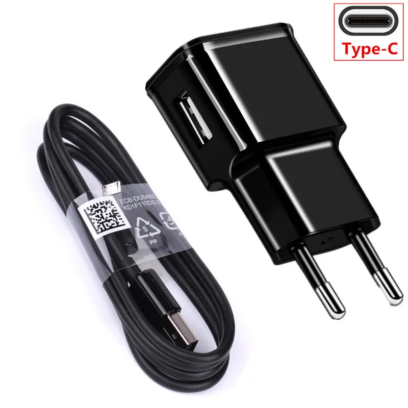 

USB C Charge cable EU Travel Charger for Samsung Galaxy A9 2018 M20 A8 Plus A6s A8s S10 S10e C9 C7 Pro Fast Charging Data Wire