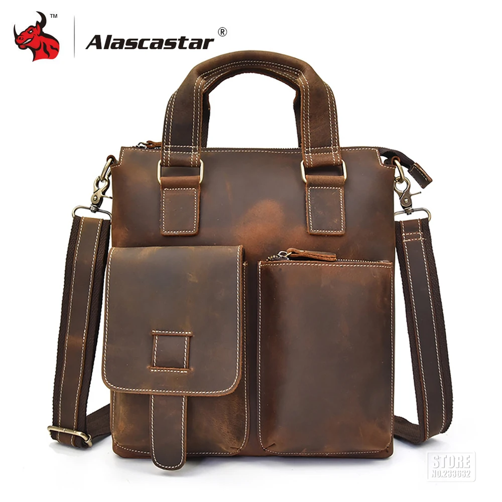 

Motorcycle Bag Full Grain Cow Leather Messenger Bag Men's Shoulder Bag Retro Vintage Casual Crossbody Bags Travel Handbags