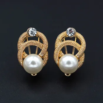 

African Metal Clip Earring Post with Connectors Loop Hollow Paved Acrylik DIY Findings Ethiopian Women Wedding Earrings Making