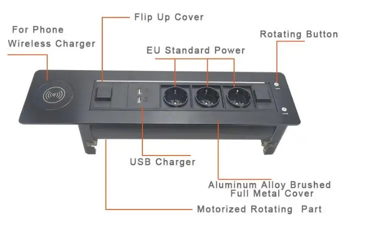 wireless charge flip hidden socket