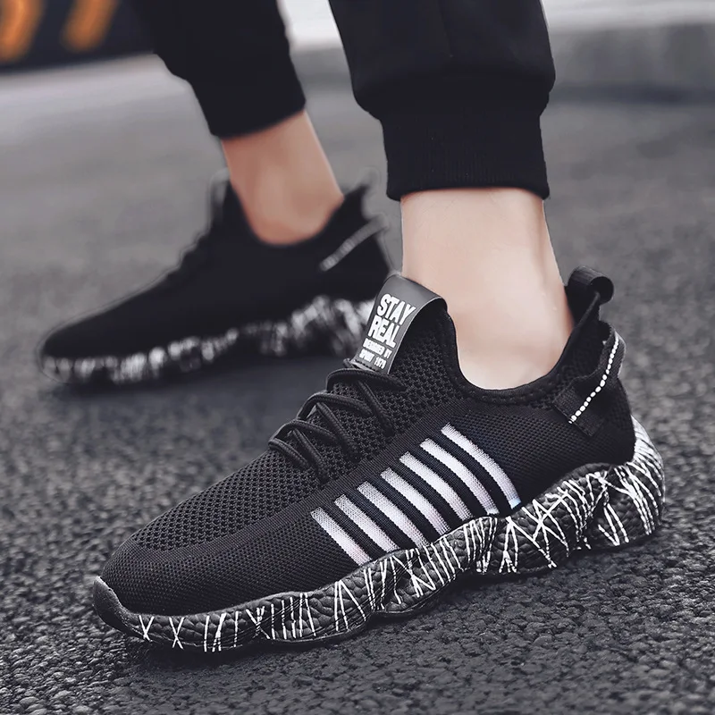 Male Shoe Network Noodles Shoe Ins Flying Weaving Sneakers Leisure Time Run Shoes Men Tenis Masculino Adulto Trainers Scarpe
