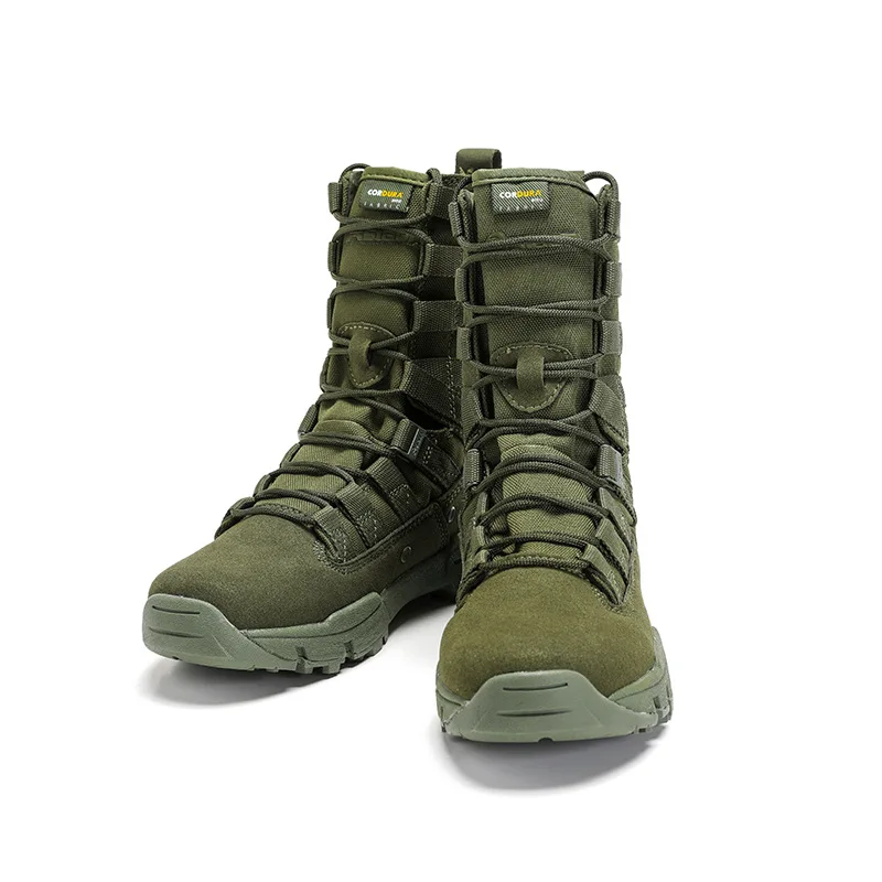 Крутые мужские армейские ботинки; походная спортивная обувь; мужские кроссовки до щиколотки; уличные ботинки; мужские военные ботинки для пустыни; Водонепроницаемая Рабочая обувь - Цвет: Зеленый