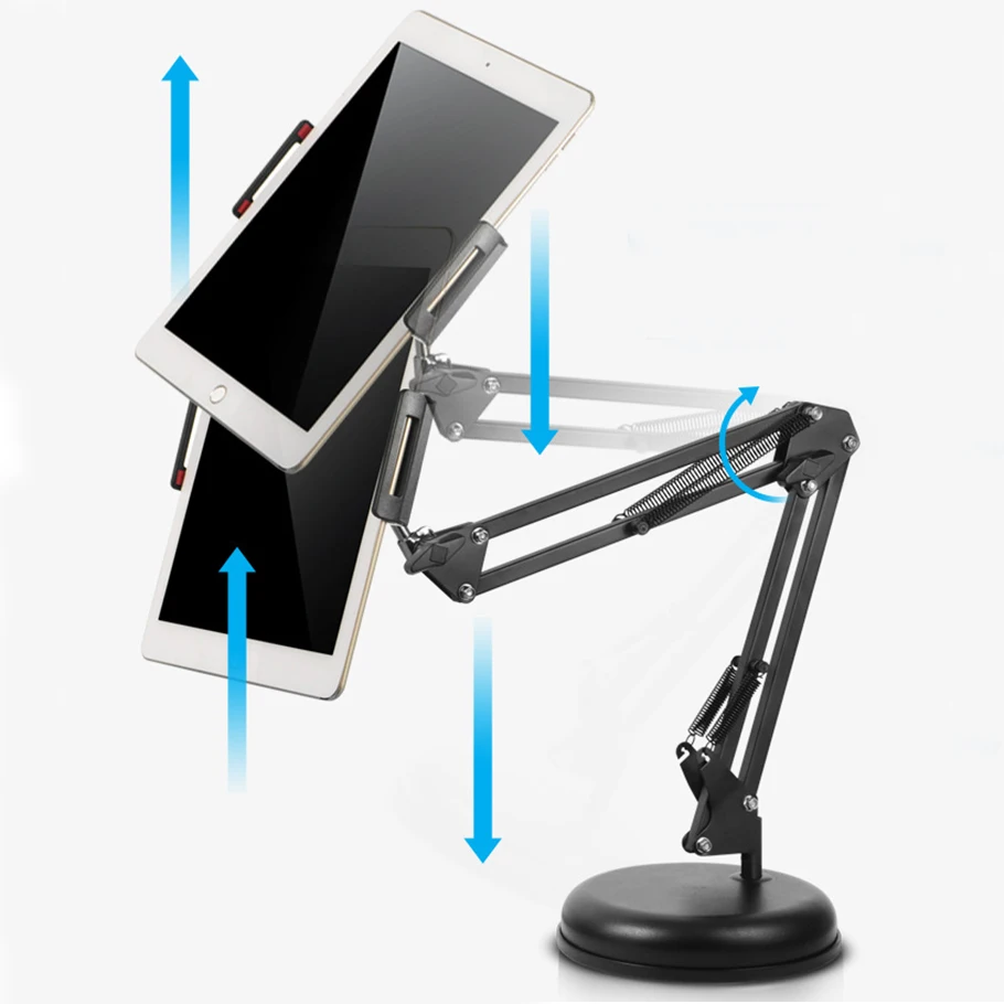 Настольный стенд держатель с зажимом для мобильных телефонов iPad планшеты кронштейн крепления с светодиодный светильник вспышки кольцо для видеоблоггеров