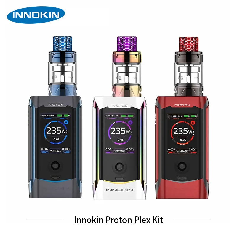 

Original Electronic Cigarette Innokin Proton Plex Kit 235W Proton Box Mod Vape with 4ML PLEX Tank Plexus Scion Coil Vaporizer