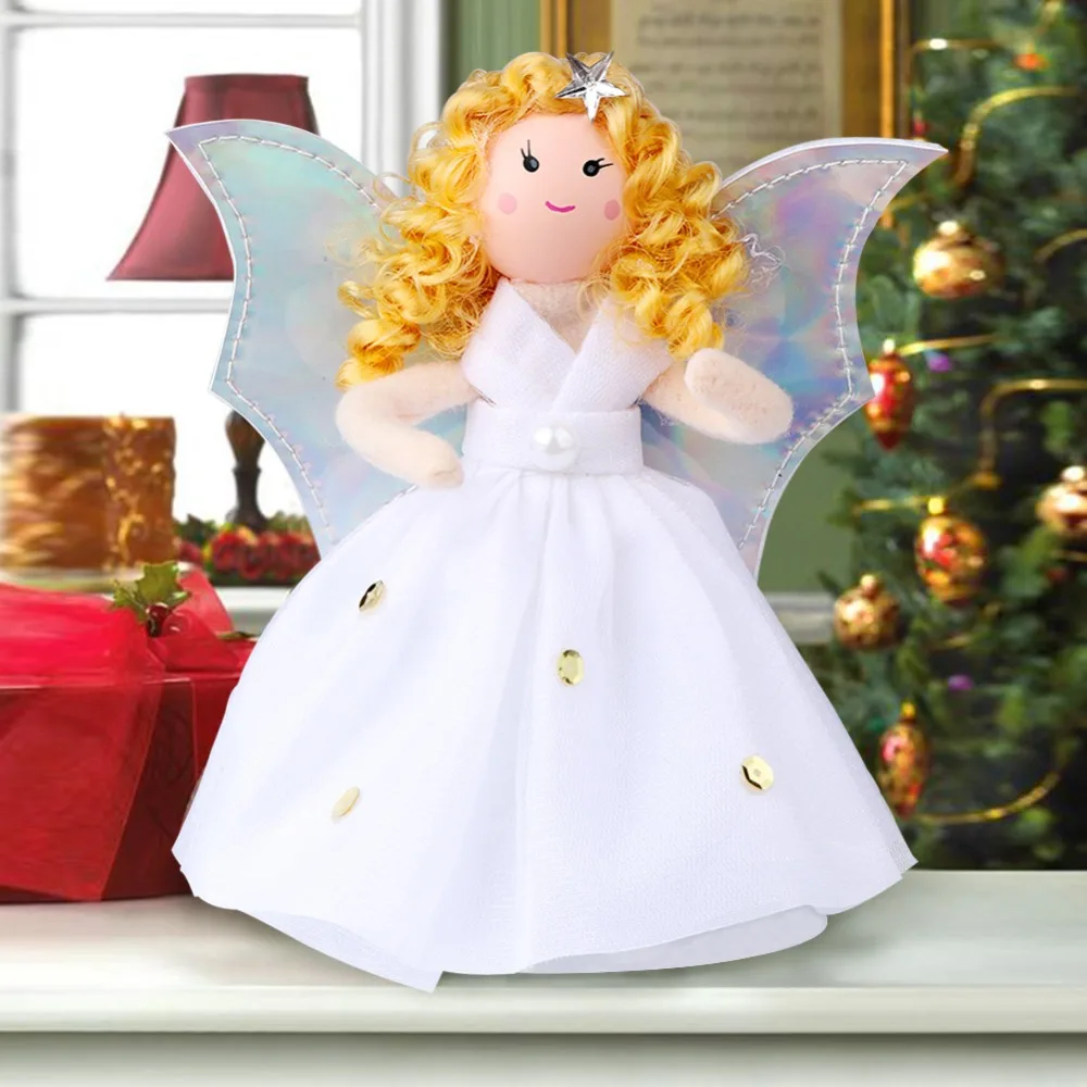 

OurWarm Christmas Tree Top Ornaments Angel Doll Kids Toys New Year Gifts Xmas Tree Topper Home Decoration Accessories Navidad