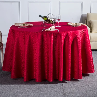 1 шт., круглая скатерть с узором из травы для свадебной вечеринки, прямоугольная скатерть на обеденный стол для отеля, домашний декор, покрытие для стола - Цвет: Red