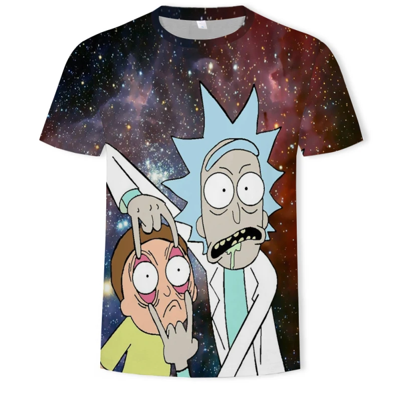 

2019 summer Art t-shirt Cartoon Rick and Morty 3d Print Men/women T shirts Hip hop Tee shirts